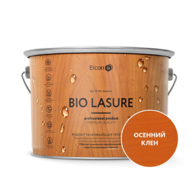 Пропитка для дерева водоотталкивающая Elcon Bio Lasure, осенний клен, 9л